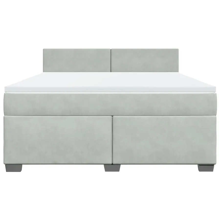 Sommier à lattes de lit et matelas Gris clair 180x200cm Velours - 6