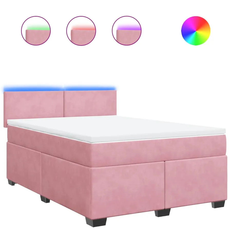Sommier à lattes de lit avec matelas Rose 160x200 cm Velours - 2