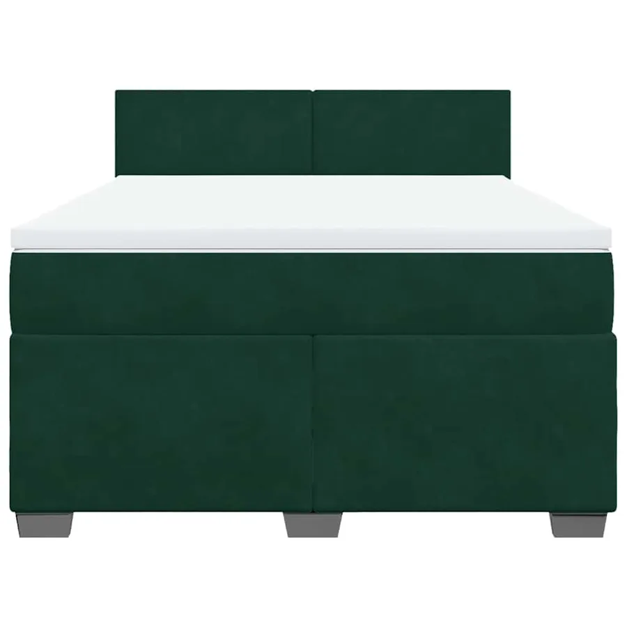 Sommier à lattes de lit et matelas Vert foncé 160x200cm Velours - 6