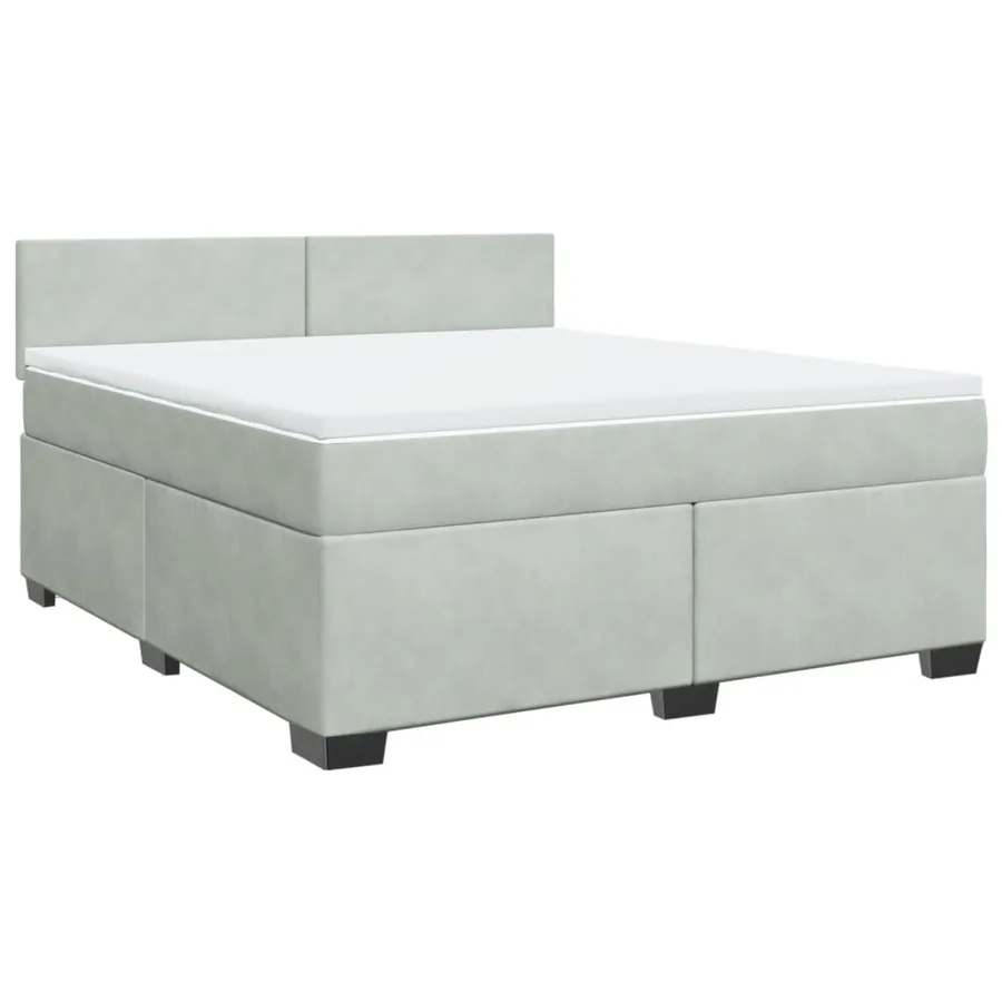 Sommier à lattes de lit et matelas Gris clair 180x200cm Velours - 2