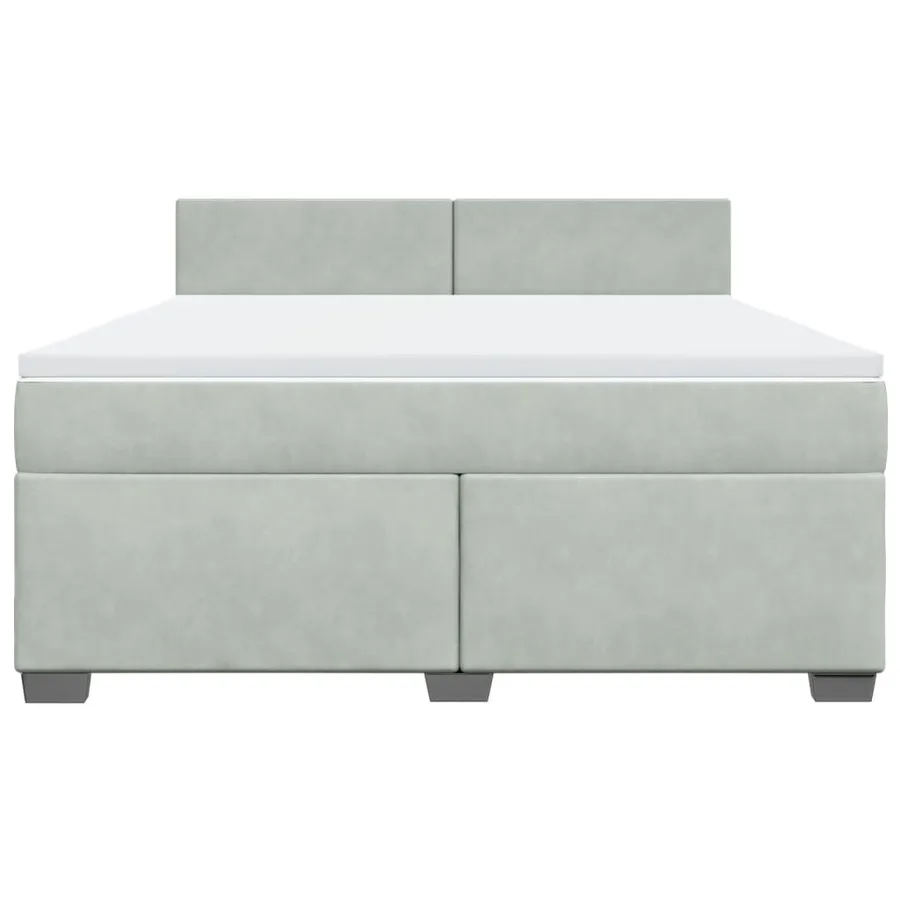 Sommier à lattes de lit et matelas Gris clair 180x200cm Velours - 4