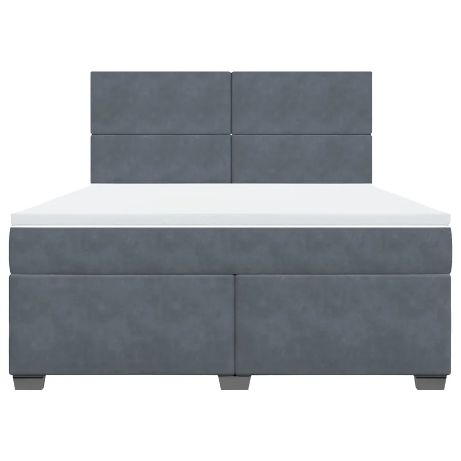 Sommier à lattes de lit et matelas Gris foncé 180x200cm Velours - 4