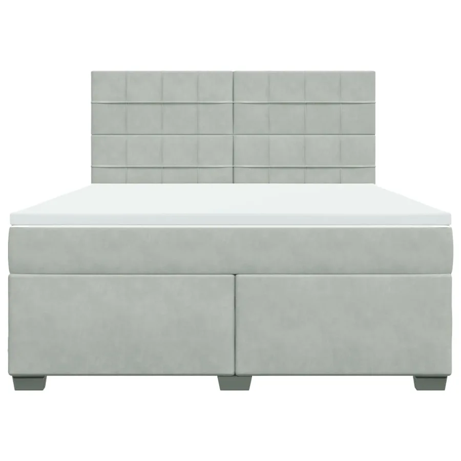 Sommier à lattes de lit et matelas Gris clair 180x200cm Velours - 4