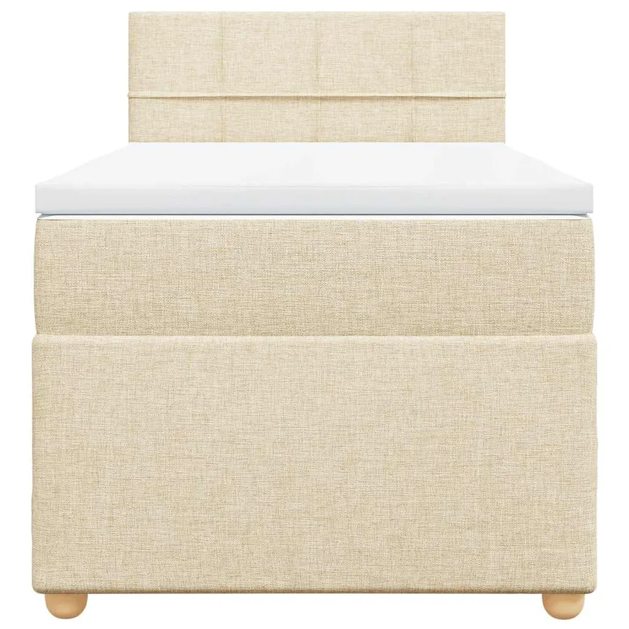 Sommier à lattes de lit avec matelas Crème 80x200 cm Tissu - 4
