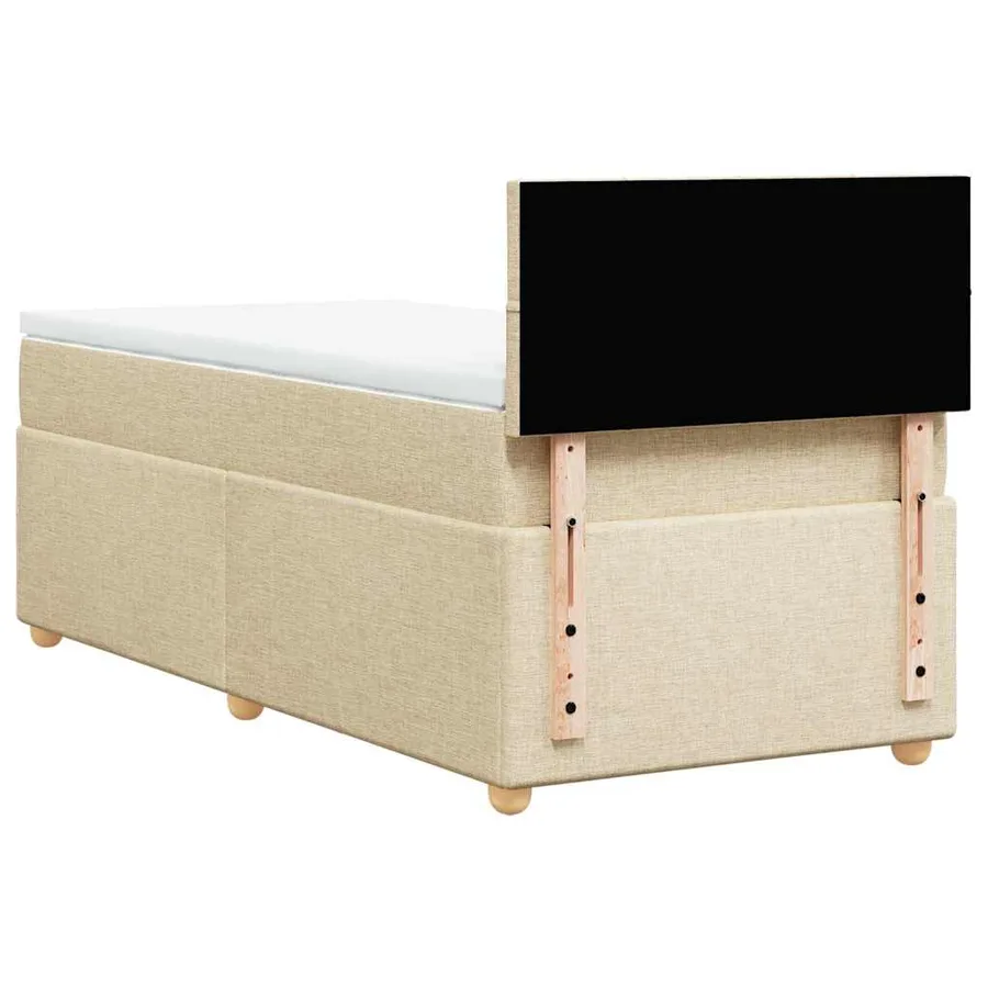 Sommier à lattes de lit avec matelas Crème 80x200 cm Tissu - 6