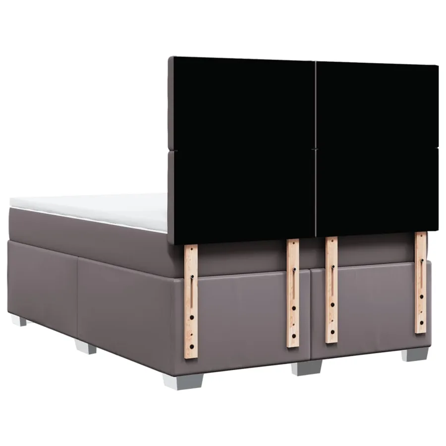 Sommier à lattes de lit avec matelas Gris 160x200 cm Similicuir - 10