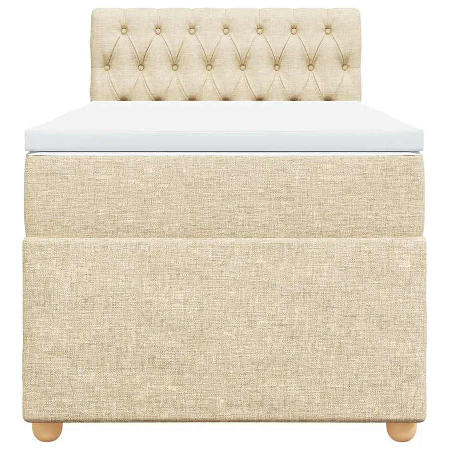 Sommier à lattes de lit avec matelas Crème 80x200 cm Tissu - 4