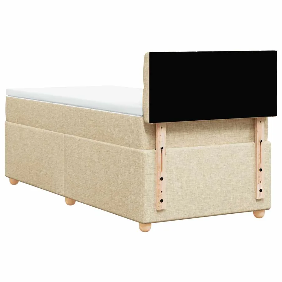 Sommier à lattes de lit avec matelas Crème 80x200 cm Tissu - 6