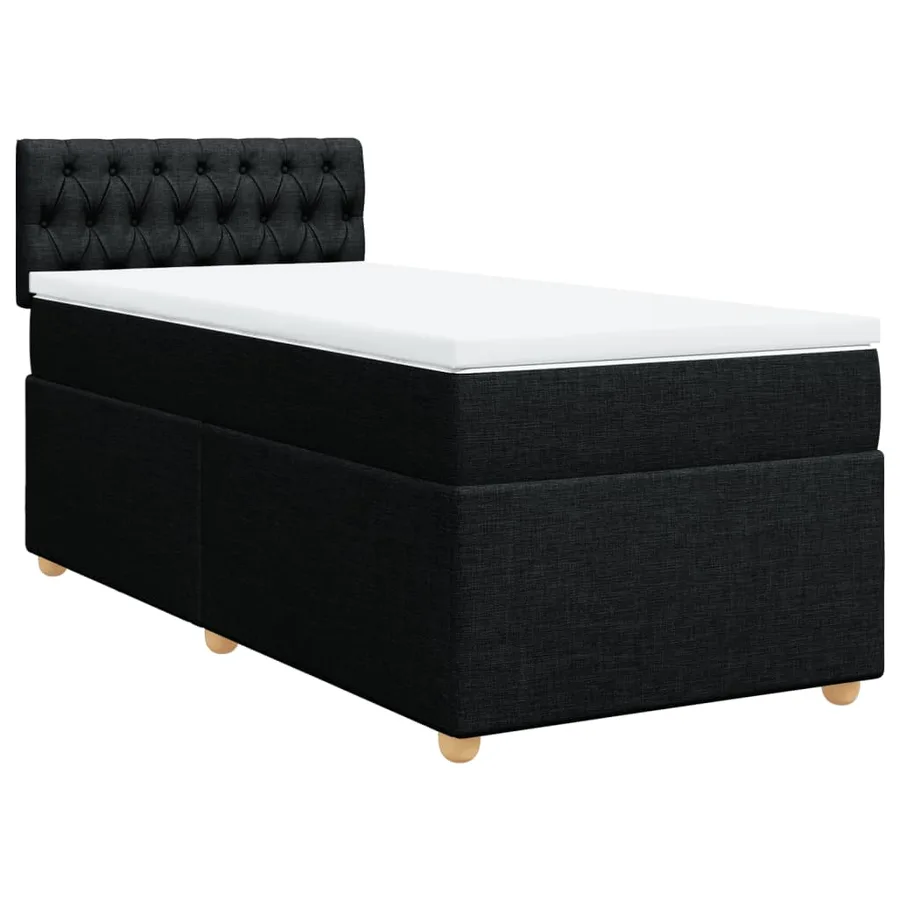Sommier à lattes de lit avec matelas Noir 90x190 cm Tissu - 2