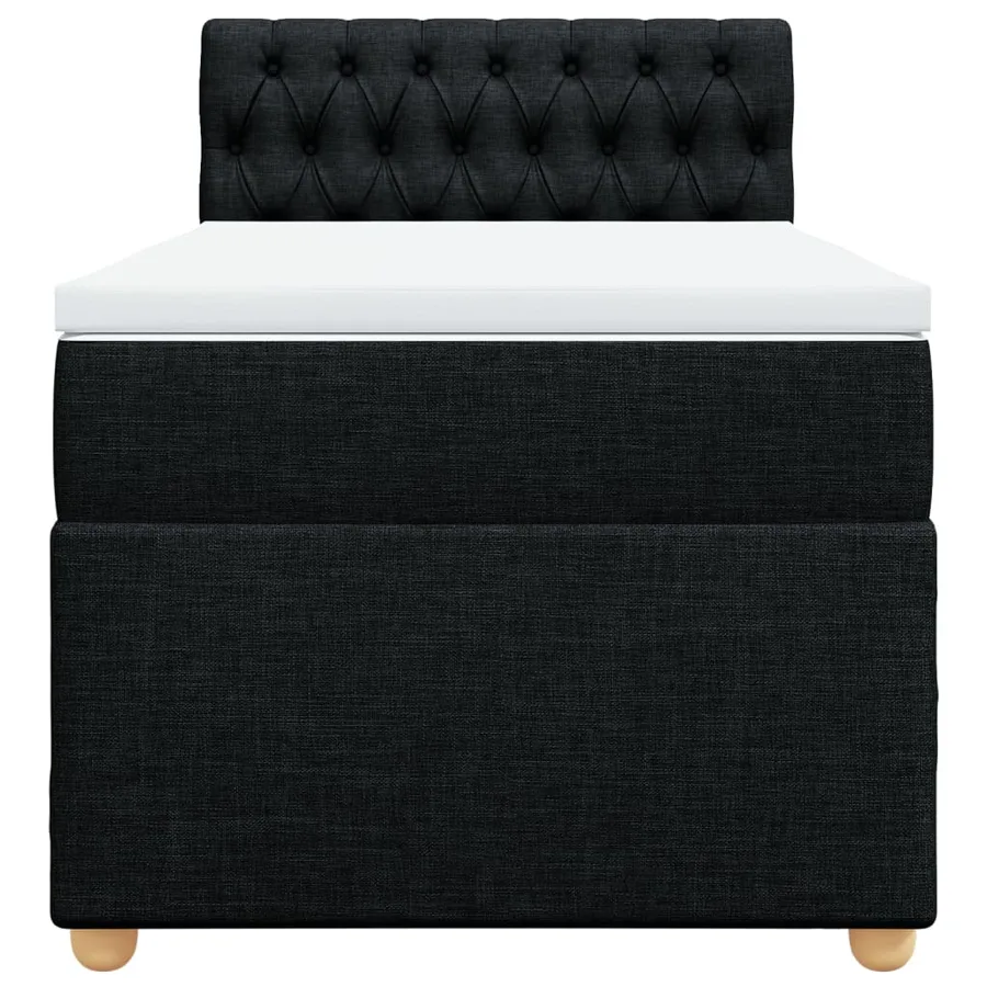 Sommier à lattes de lit avec matelas Noir 90x190 cm Tissu - 4