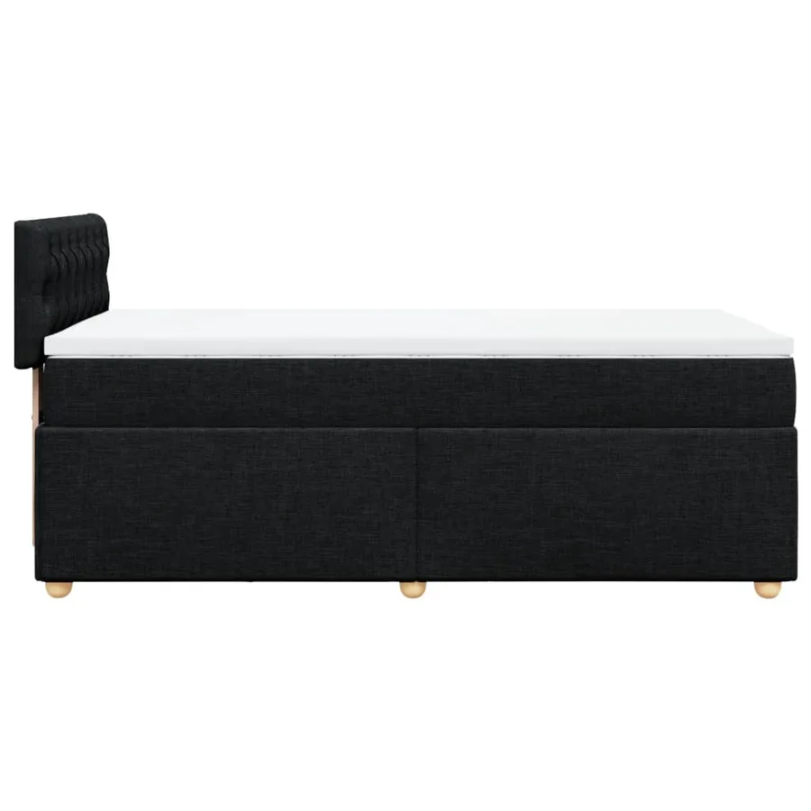Sommier à lattes de lit avec matelas Noir 90x190 cm Tissu - 5
