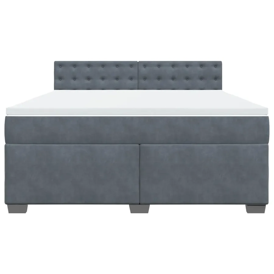 Sommier à lattes de lit et matelas Gris foncé 180x200cm Velours - 4