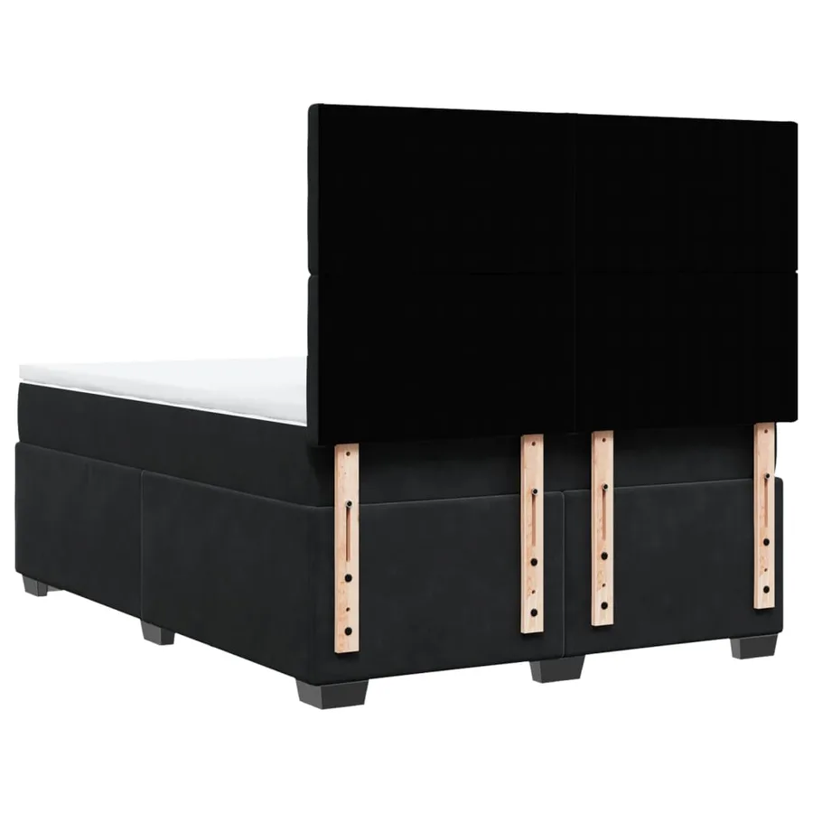 Sommier à lattes de lit avec matelas Noir 140x200 cm Velours - 10