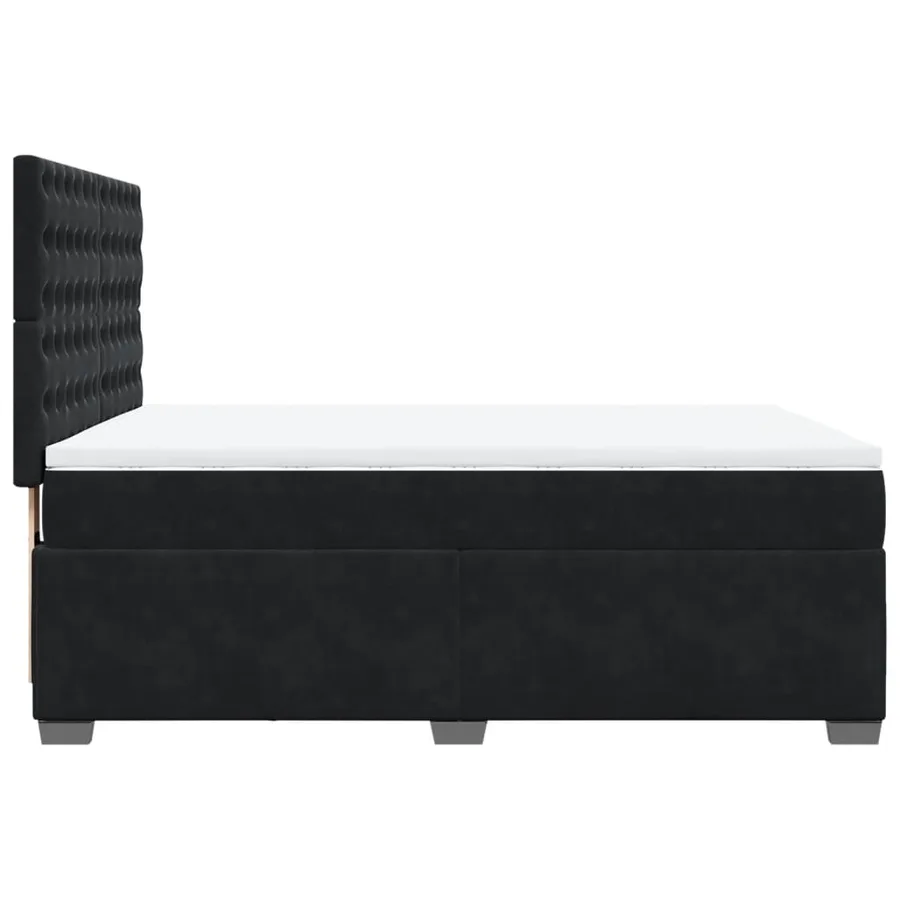 Sommier à lattes de lit avec matelas Noir 140x200 cm Velours - 9