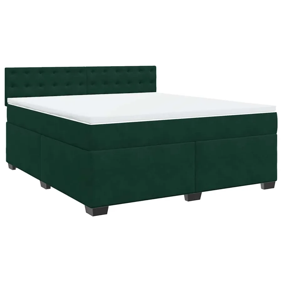 Sommier à lattes de lit et matelas Vert foncé 180x200cm Velours - 3