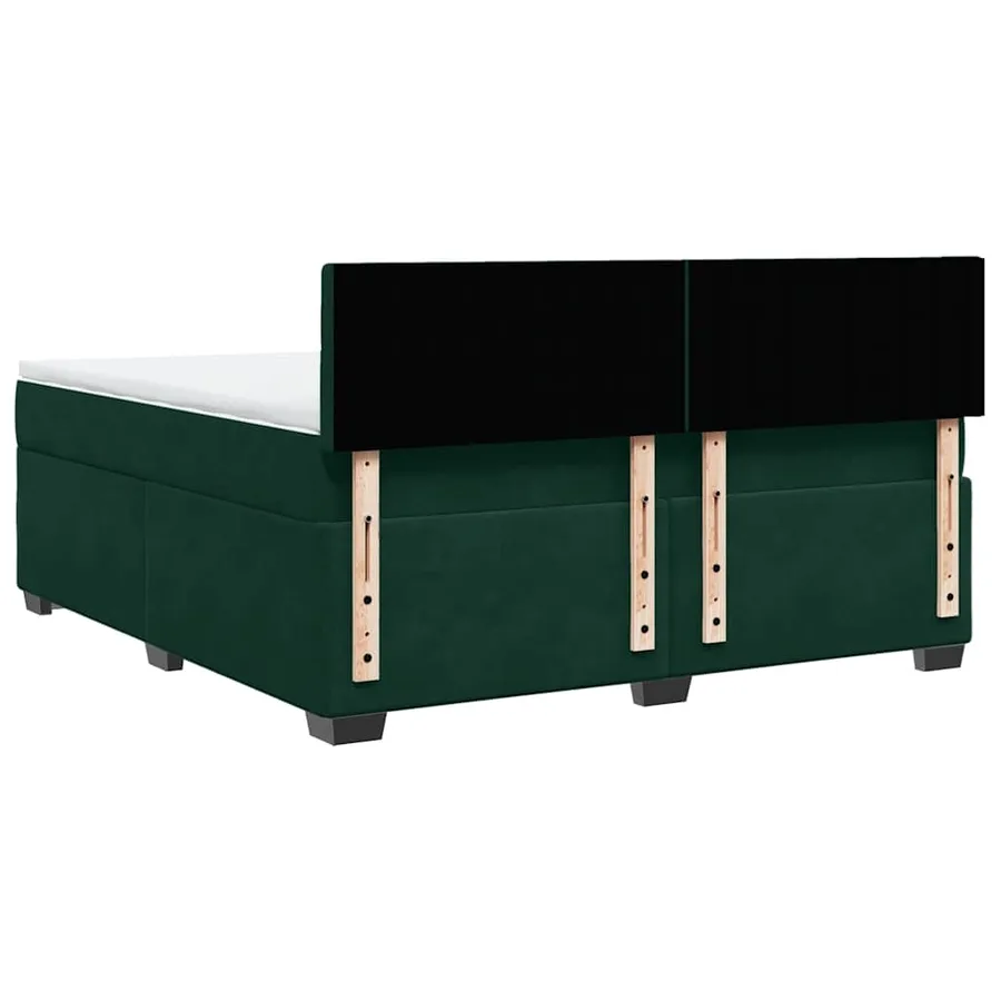Sommier à lattes de lit et matelas Vert foncé 180x200cm Velours - 8
