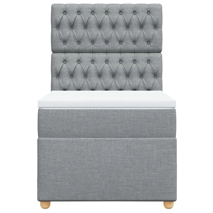 Sommier à lattes de lit et matelas Gris clair 90x190 cm Tissu - 4