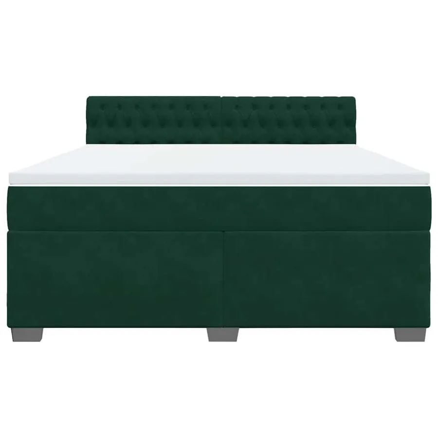 Sommier à lattes de lit et matelas Vert foncé 180x200cm Velours - 4