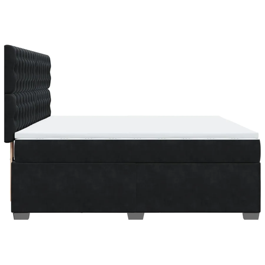 Sommier à lattes de lit avec matelas Noir 180x200 cm Velours - 9