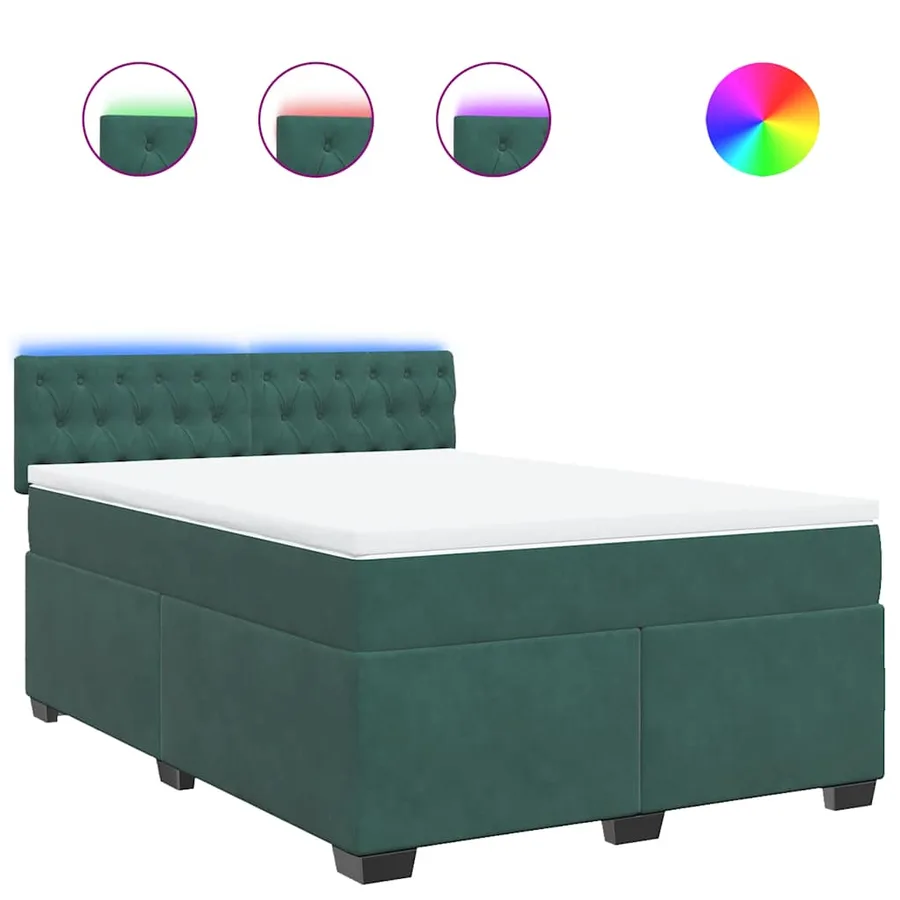 Sommier à lattes de lit et matelas Vert foncé 140x200cm Velours - 2