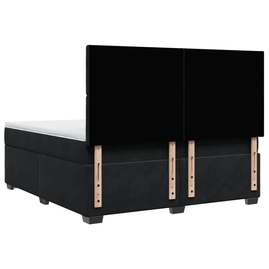 Sommier à lattes de lit avec matelas Noir 180x200 cm Velours - 10
