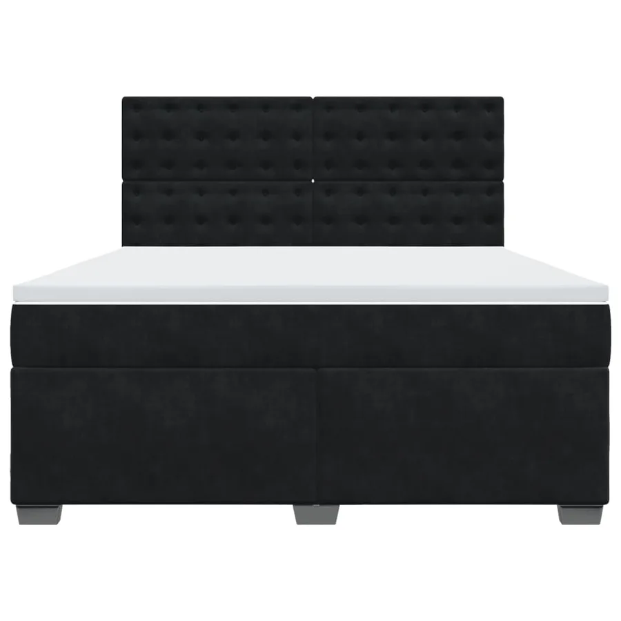 Sommier à lattes de lit avec matelas Noir 180x200 cm Velours - 4