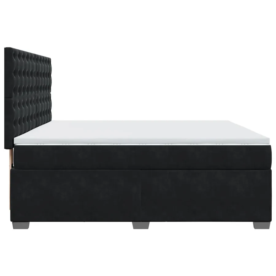 Sommier à lattes de lit avec matelas Noir 180x200 cm Velours - 9