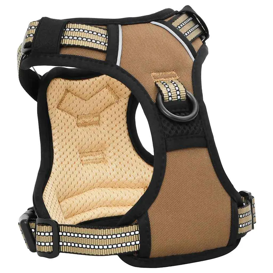 Harnais pour chien avec laisse et collier réglables marron L - 9