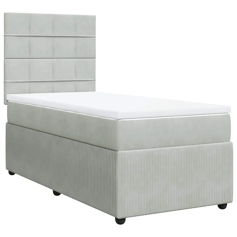 Sommier à lattes de lit et matelas Gris clair 80x200 cm Velours - 3