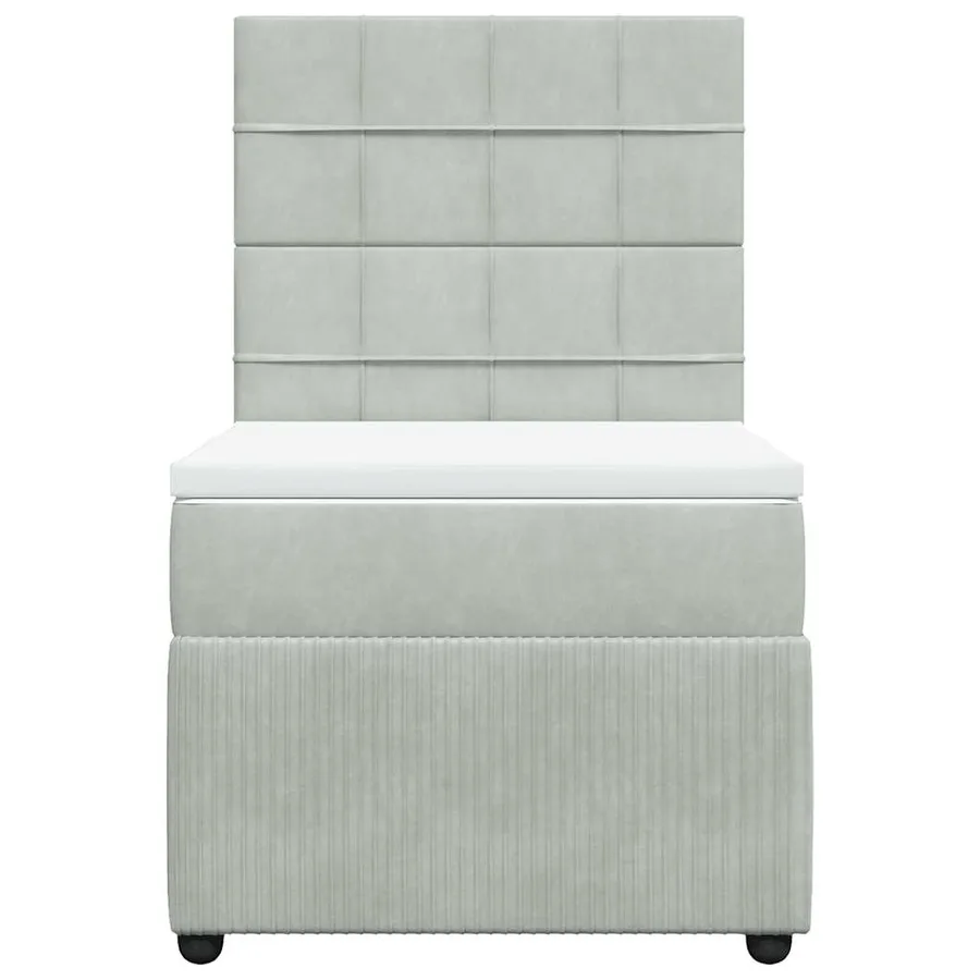 Sommier à lattes de lit et matelas Gris clair 80x200 cm Velours - 6