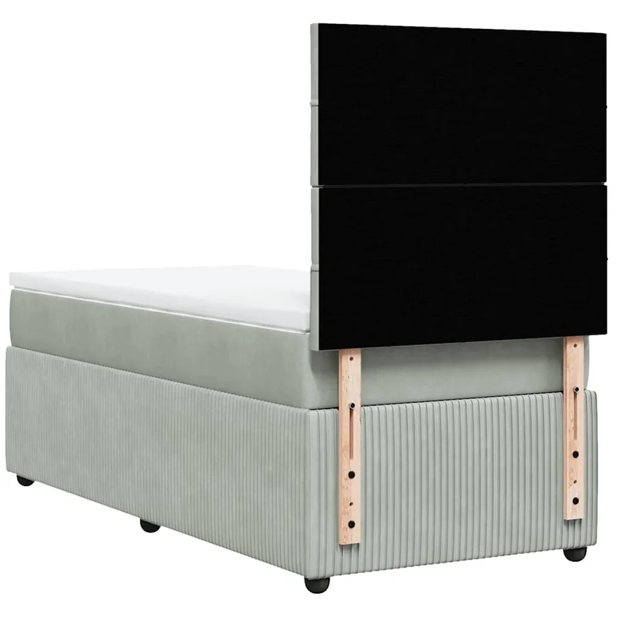 Sommier à lattes de lit et matelas Gris clair 80x200 cm Velours - 8