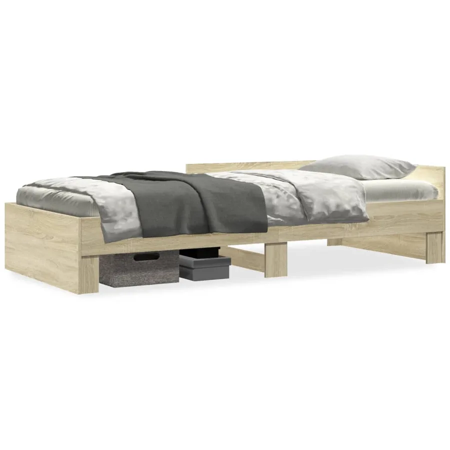 Cadre de lit sans matelas chêne sonoma 90x200 cm - 2
