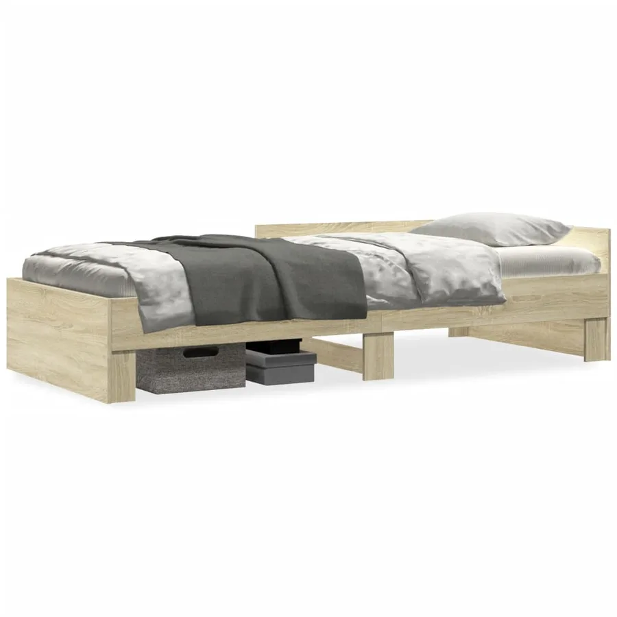 Cadre de lit sans matelas chêne sonoma 100x200 cm - 2