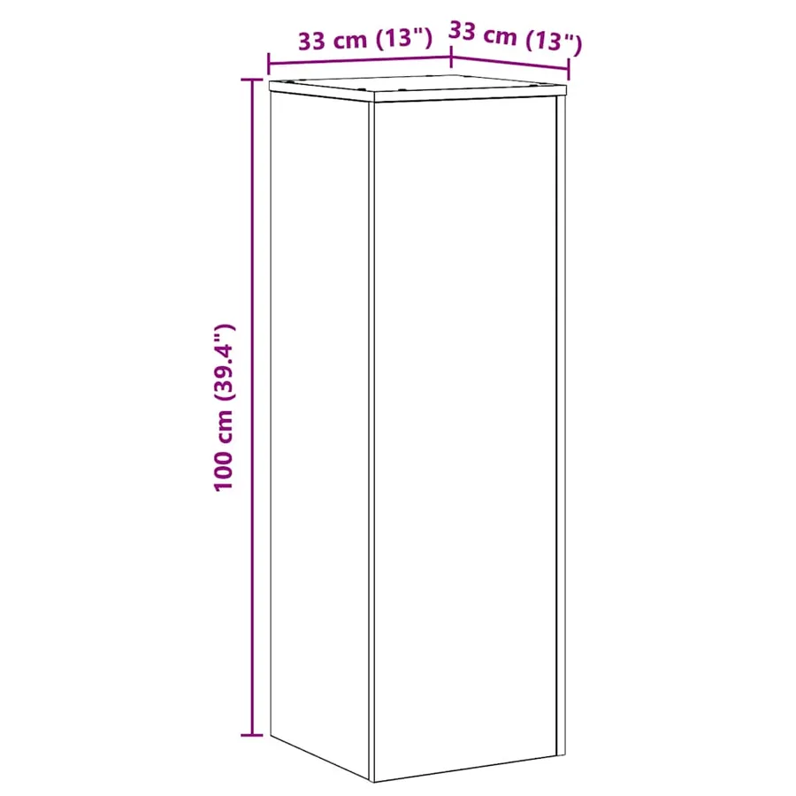 Support pour plantes blanc 33x33x100 cm bois d'ingénierie - 9