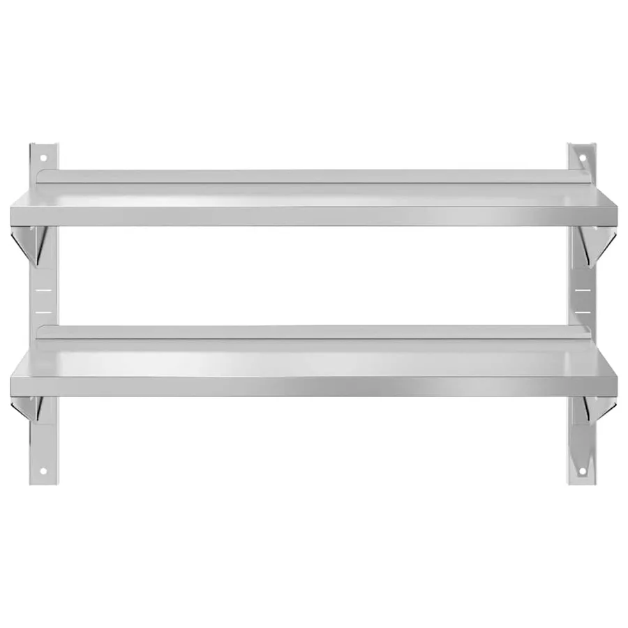 Étagère murale à 2 niveaux 100x40x60cm argenté acier inoxydable - 5