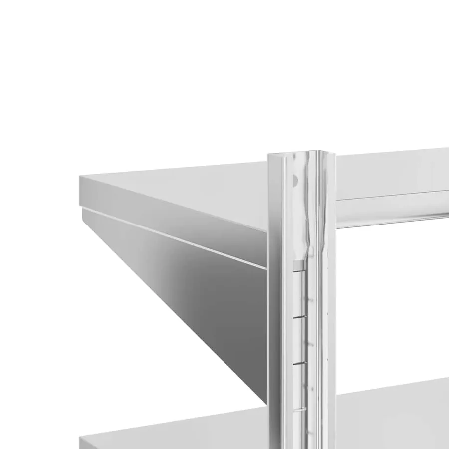 Étagère murale à 2 niveaux 100x40x60cm argenté acier inoxydable - 9