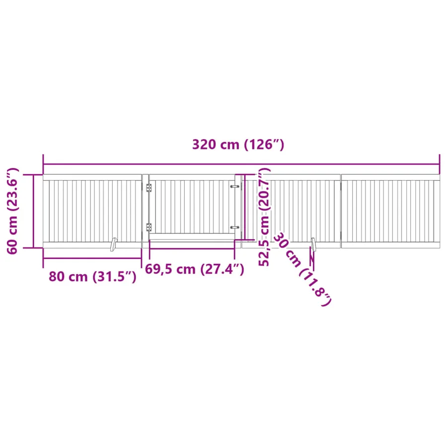 Barrière pour chiens avec porte 4 panneaux bois de peuplier - 11