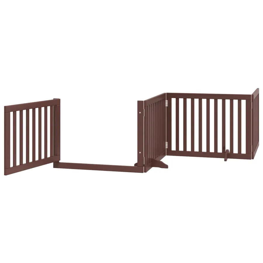 Barrière pour chiens avec porte 4 panneaux bois de peuplier - 4