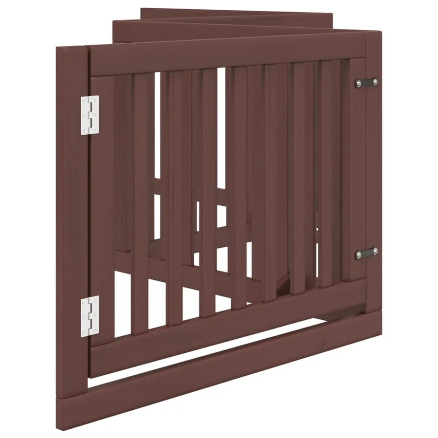 Barrière pour chiens avec porte 4 panneaux bois de peuplier - 5