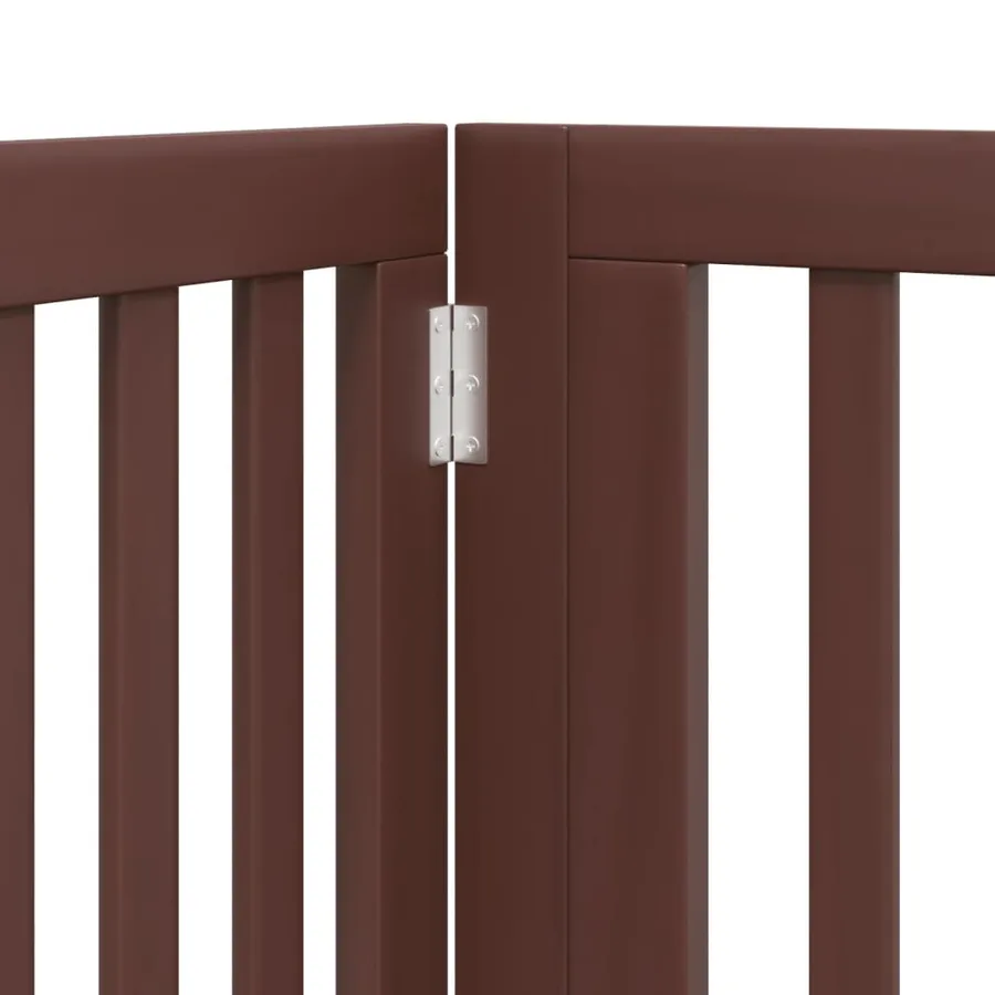 Barrière pour chiens avec porte 4 panneaux bois de peuplier - 8
