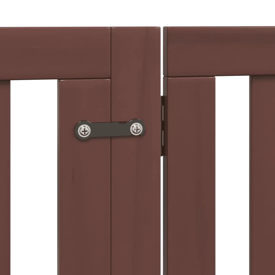 Barrière pour chiens avec porte 4 panneaux bois de peuplier - 9