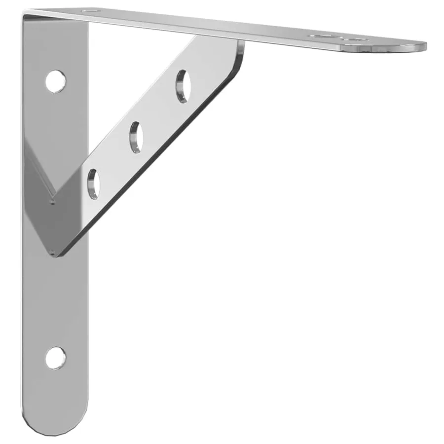 Supports d'étagères 4pcs argenté acier inoxydable - 3