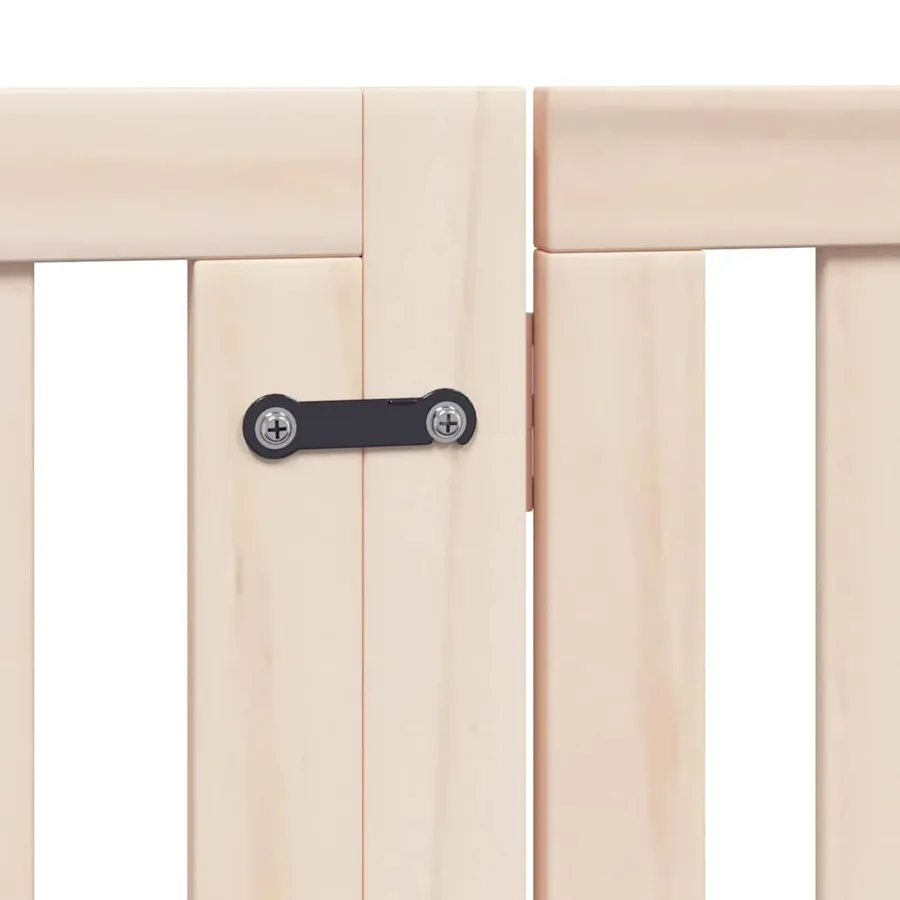 Barrière pour chien avec porte pliable 6 panneaux bois peuplier - 7