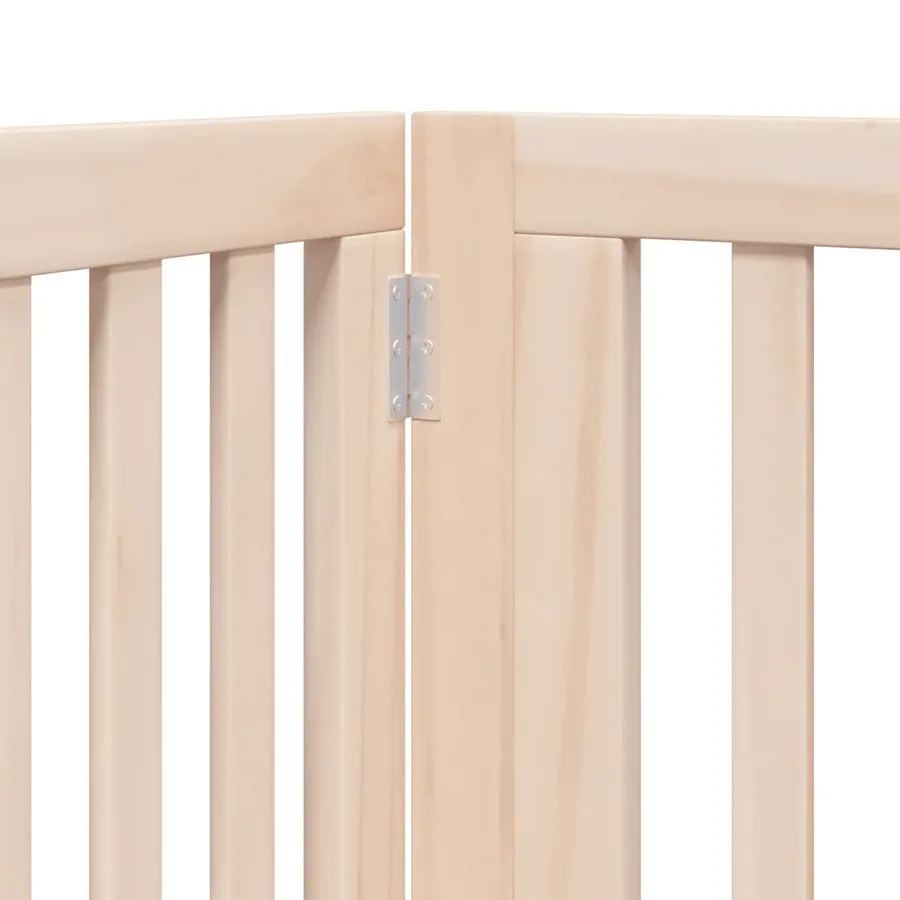 Barrière pour chien avec porte pliable 6 panneaux bois peuplier - 8