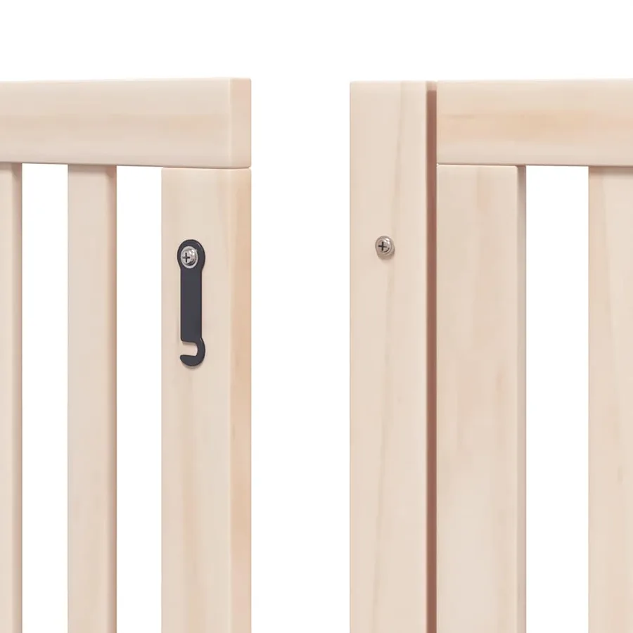 Barrière pour chien avec porte pliable 6 panneaux bois peuplier - 9