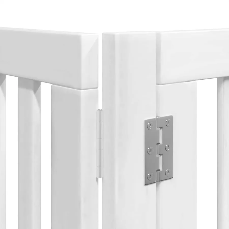 Barrière pour chien porte pliable 8panneaux blanc bois peuplier - 10