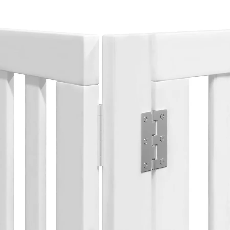 Barrière pour chien porte pliable 6panneaux blanc bois peuplier - 10