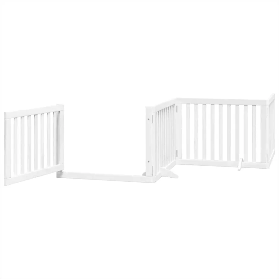 Barrière pour chien porte pliable 6panneaux blanc bois peuplier - 4