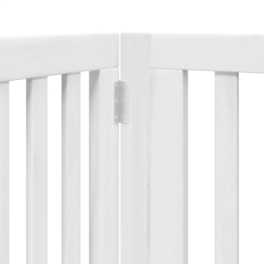 Barrière pour chien porte pliable 6panneaux blanc bois peuplier - 8