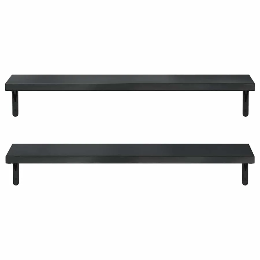 Étagères murales 2 pcs 100x23,5 cm noir acier inoxydable - 5
